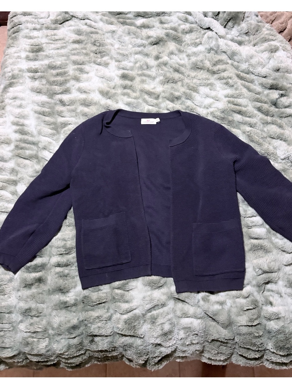 Vineyard Vines Navy Open-Front Knit Blazer